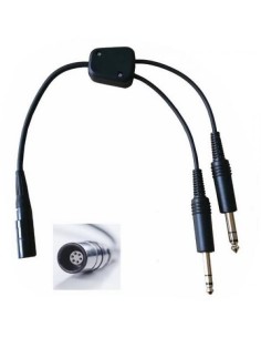 Adaptateur Casque GA 2 Jacks Males vers Jack LEMO® 6 Pins Femelle