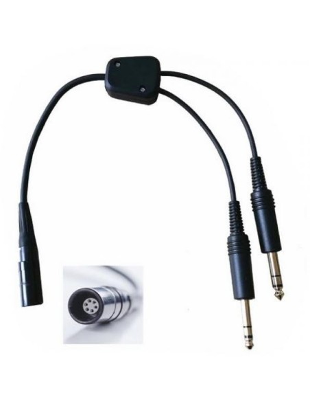 Adapter GA General Aviation 2 Male Jacks to Bose® A20 Lemo® Female plug 