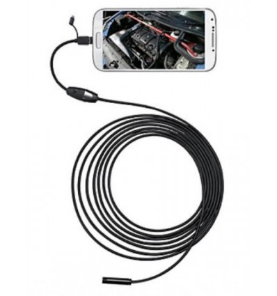 endoscope industriel noir HD Caméra d'inspection 3 en 1 Type-C USB pour caméras industrielles HD endoscope tube étanche pour évier avec 6 LED taille : 1 m luminosité réglable 