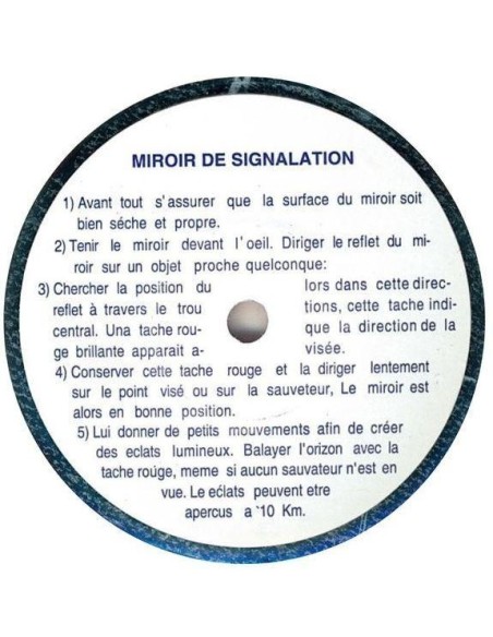 Signaling mirror with an orientable eye in case of distress Signaling mirror with an orientable eye in case of distress
