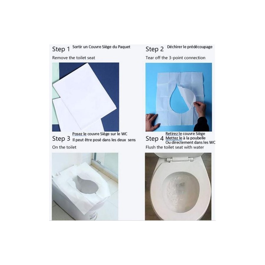 Utilisation commerciale 200 Jetable Toilette Siège Couvre Lavable hygiénique 