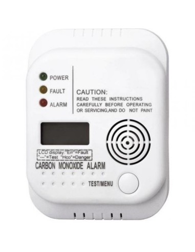 CO Detector with Visual and SOUND Alarm Direct reading of mesure on LCD Screen
