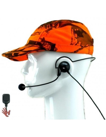 DEMI CASQUE ULTRA LÉGER CRT VL PTT au Pouce Connecteur Kenwood