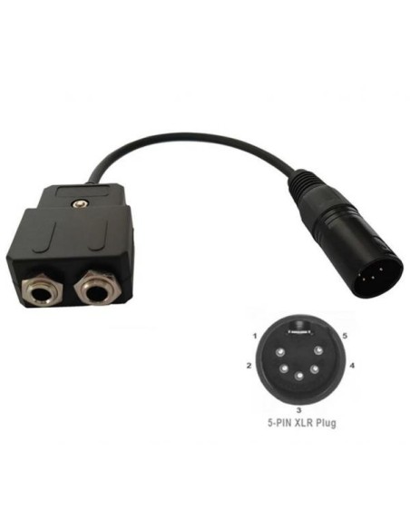 Adapter 5 pins XLR® Airbus® Male Jack to General Aviation 2 Female Jacks