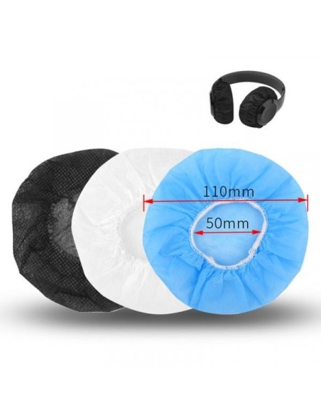 Pair of washable cotton bonnets for airplane earseal headset