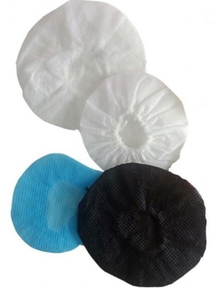 Pair of washable cotton bonnets for airplane earseal headset