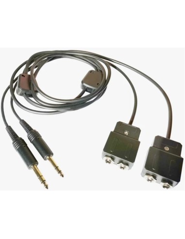 Câble De Remplacement 200cm Pour Casque Aviation Double Prise - Câble Blindé Robuste, Connecteurs Dorés