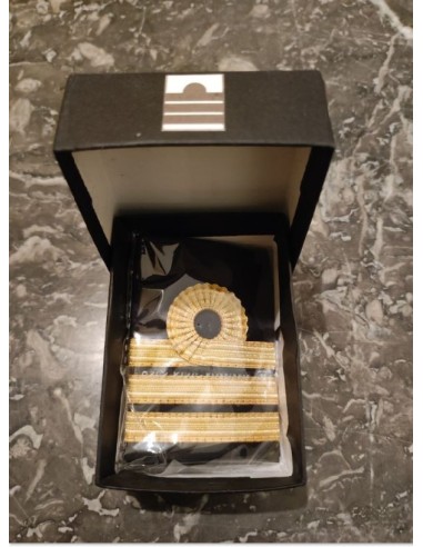 Galons LUXE d'épaules Or 3 Barrettes BOUCLE NELSON O.P.L. Velcro En Boite de Présentation