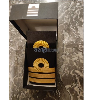 Luxury Epaulets 3 NELSON BUCKLE - Gold - Classic with velcro fastener In Presentation Box