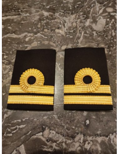 Galons LUXE d'épaules Or 2 Barrettes BOUCLE NELSON O.P.L. Velcro En Boite de Présentation