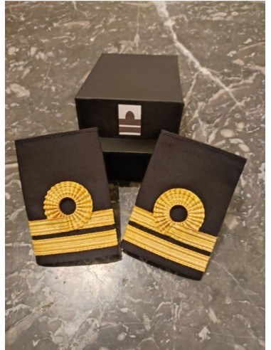 Luxury Epaulets 2 NELSON'S LOOP - Gold - Classic with velcro fastener In Presentation Box