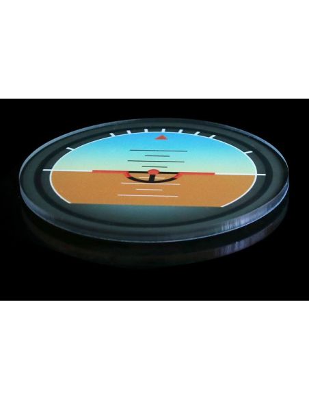 Ensemble de 6 SOUS-VERRES d'INSTRUMENTS DE VOL AVION MODERNES RONDS