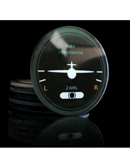 SET OF 6 ROUND MODERN AIRCRAFT INSTRUMENT COASTERS