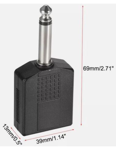 Audio Jack Splitter 6.35 Male - 6.35 Female (Cheap solution GOPRO recording)