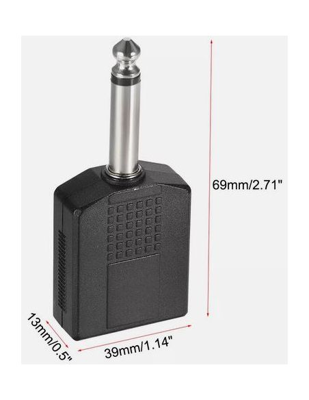 Dédoubleur Jack 6.35 Male par double Jack 6.35 Femelle (Solution pas chère enregistrement GOPRO)