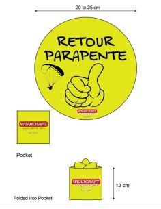 Lightweight folding sign in pouch for “RETOUR PARAPENTE” EASY STOP. 2