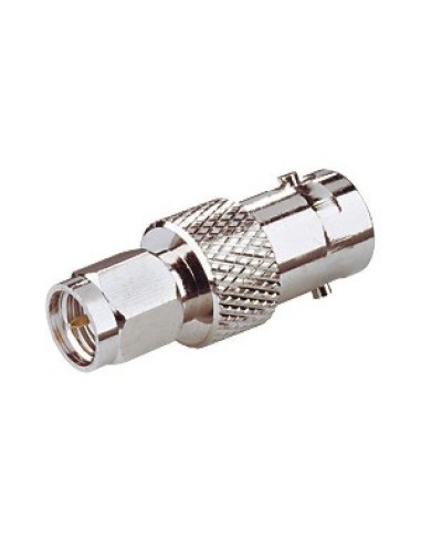 Adaptateur BNC mâle (baïonnette)/SMA femelle.