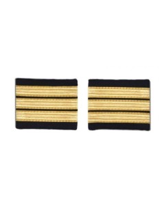 Galons d'épaules O.P.L. Co-Pilote 3 Barrettes Or Simple