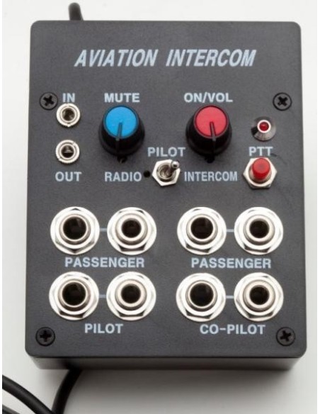 AVIATION INTERCOM 4 ways Pilot Copilot and 2 passengers