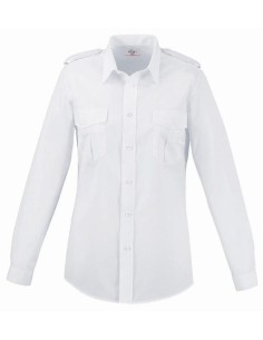 Chemise Pilote Blanche Femme Manches Longues