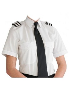 Chemise Pilote Blanche Femme Manches Courtes