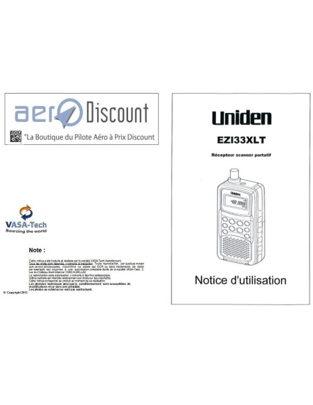 User Manual in French for UNIDEN Bearcat EZI 33XLT Scanner 183 channels User Manual in French for UNIDEN Bearcat EZI 33XLT Scanner 183 channels