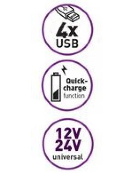 Chargeur 4 ports USB allume-cigare 12V - 2 A Chargeur 4 ports USB allume-cigare 12V - 2 A